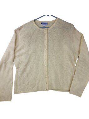 Pendleton Womens Pearl Button Large Embellished Lambswool Angora Cardigan New